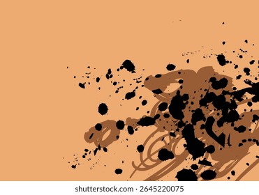 Abstract background with doodles and ink drops