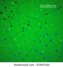 Abstract background with dot and line, network connection, molecule structure. Vector illustration. Eps 10