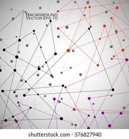 Abstract background with dot and line, network connection, molecule structure. Vector illustration. Eps 10
