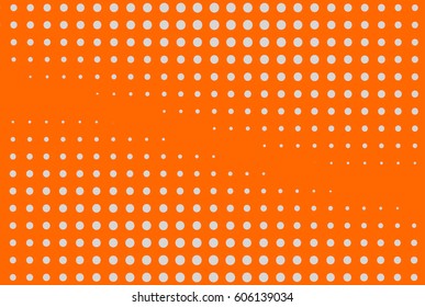 Abstract background with dot in style of pop art. Orange tech template. Vector illustration.