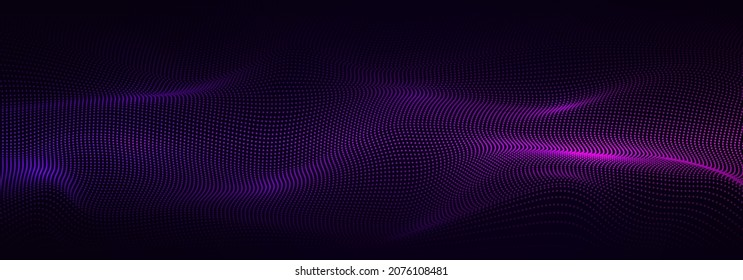 Abstract background with dots. 3d network design with particles.  Technology style.