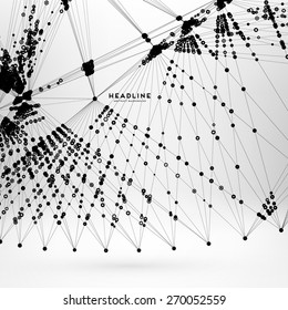 Plano de Fundo Abstrato com Matriz de Pontos e Linhas. Estrutura de Conexão. Conceito de tecnologia moderna geométrica. Visualização de dados digitais. Conceito Gráfico de Rede Social.