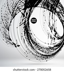 Abstract Background with Dots Array and Lines. Connection Structure. Geometric Modern Technology Concept. Digital Data Visualization. Social Network Graphic Concept.