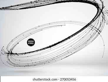 Abstract Background with Dots Array and Lines. Connection Structure. Geometric Modern Technology Concept. Digital Data Visualization. Social Network Graphic Concept svg