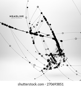 Abstract Background with Dots Array and Lines. Connection Structure. Geometric Modern Technology Concept. Digital Data Visualization. Social Network Graphic Concept