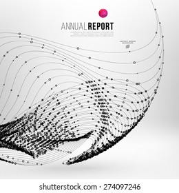 Abstract Background with Dots Array and Lines. Connection Structure. Geometric Modern Technology Concept. Digital Data Visualization. Social Network Graphic Concept