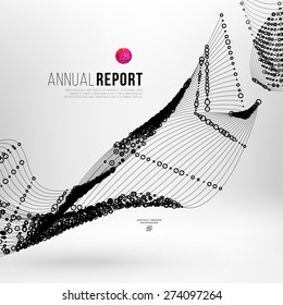 Abstract Background with Dots Array and Lines. Connection Structure. Geometric Modern Technology Concept. Digital Data Visualization. Social Network Graphic Concept