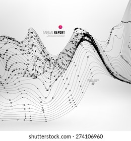 Abstract Background with Dots Array and Lines. Connection Structure. Geometric Modern Technology Concept. Digital Data Visualization. Abstract Infographic Concept