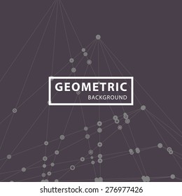 Abstract Background with Dots Array and Lines. Connection Structure. Geometric Modern Technology Concept. Digital Data Visualization. Social Network Graphic Concept