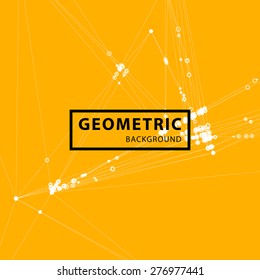 Abstract Background with Dots Array and Lines. Connection Structure. Geometric Modern Technology Concept. Digital Data Visualization. Social Network Graphic Concept