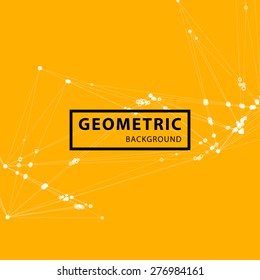 Abstract Background with Dots Array and Lines. Connection Structure. Geometric Modern Technology Concept. Digital Data Visualization. Social Network Graphic Concept