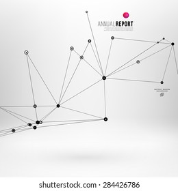 Abstract Background with Dots Array and Lines. Connection Structure. Geometric Modern Technology Concept. Digital Data Visualization. Social Network Graphic Concept