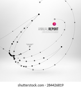 Abstract Background with Dots Array and Lines. Connection Structure. Geometric Modern Technology Concept. Digital Data Visualization. Social Network Graphic Concept