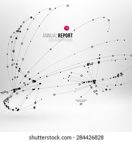 Abstract Background with Dots Array and Lines. Connection Structure. Geometric Modern Technology Concept. Digital Data Visualization. Social Network Graphic Concept