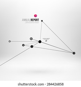 Abstract Background with Dots Array and Lines. Connection Structure. Geometric Modern Technology Concept. Digital Data Visualization. Social Network Graphic Concept