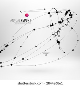 Abstract Background with Dots Array and Lines. Connection Structure. Geometric Modern Technology Concept. Digital Data Visualization. Social Network Graphic Concept