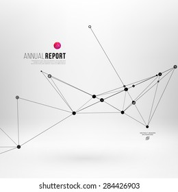 Abstract Background with Dots Array and Lines. Connection Structure. Geometric Modern Technology Concept. Digital Data Visualization. Social Network Graphic Concept