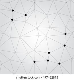 Abstract Background with Dots Array and Lines. Connection Structure. Geometric Modern Technology Concept. Digital Data Visualization. Social Network Graphic Concept