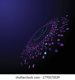 abstract background with dots and circles. big data visualization.