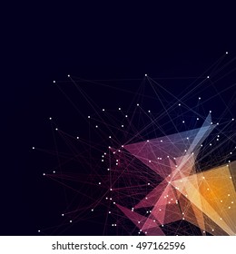 Abstract background, dots connected with lines