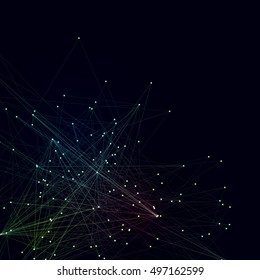 Abstract background, dots connected with lines