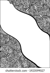 Abstract background with dots, doodles and lines. Hand-drawn vector illustration.