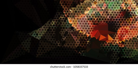 Abstract background with dots. Horizontal banner, texture, flyer, layout, postcard. Vector clip art
