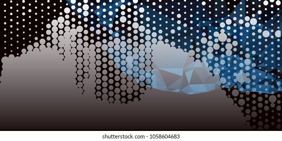 Abstract background with dots. Horizontal banner, texture, flyer, layout, postcard. Vector clip art