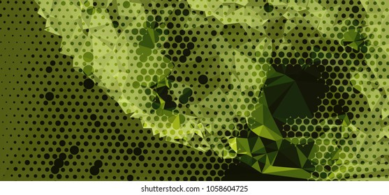 Abstract background with dots. Horizontal banner, texture, flyer, layout, postcard. Vector clip art