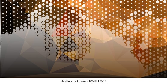 Abstract background with dots. Horizontal banner, texture, flyer, layout, postcard. Vector clip art