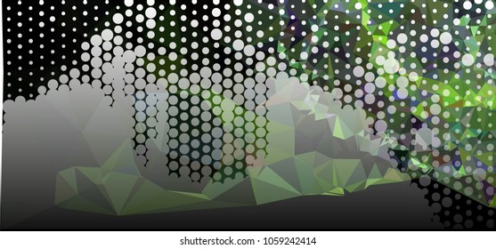 Abstract background with dots. Horizontal banner, texture, flyer, layout, postcard. Vector clip art