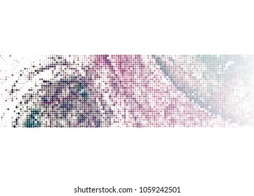 Abstract background with dots. Horizontal banner, texture, flyer, layout, postcard. Vector clip art