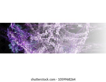 Abstract background with dots. Horizontal banner, texture, flyer, layout, postcard. Vector clip art