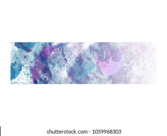 Abstract background with dots. Horizontal banner, texture, flyer, layout, postcard. Vector clip art