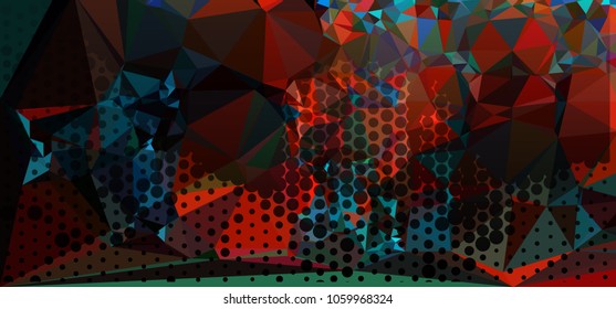 Abstract background with dots. Horizontal banner, texture, flyer, layout, postcard. Vector clip art