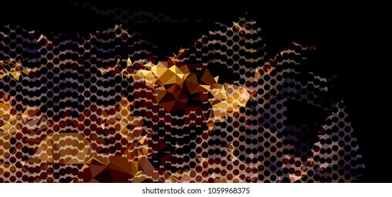 Abstract background with dots. Horizontal banner, texture, flyer, layout, postcard. Vector clip art