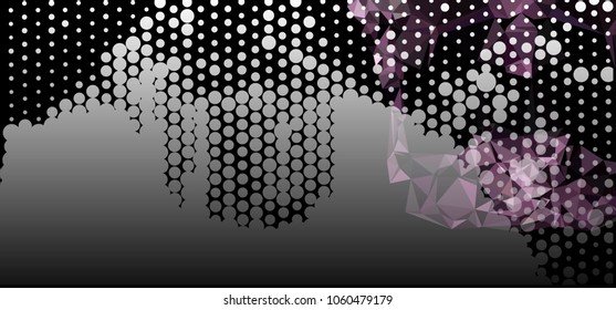 Abstract background with dots. Horizontal banner, texture, flyer, layout, postcard. Vector clip art