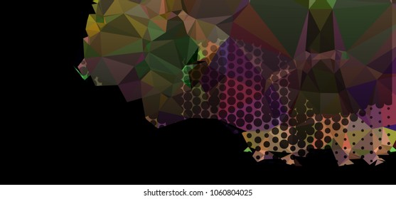 Abstract background with dots. Horizontal banner, texture, flyer, layout, postcard. Vector clip art