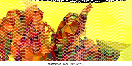 Abstract background with dots. Horizontal banner, texture, flyer, layout, postcard. Vector clip art