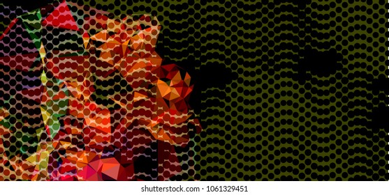 Abstract background with dots. Horizontal banner, texture, flyer, layout, postcard. Vector clip art