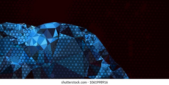 Abstract background with dots. Horizontal banner, texture, flyer, layout, postcard. Vector clip art