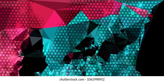 Abstract background with dots. Horizontal banner, texture, flyer, layout, postcard. Vector clip art
