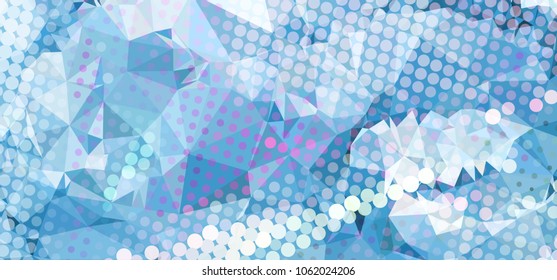 Abstract background with dots. Horizontal banner, texture, flyer, layout, postcard. Vector clip art