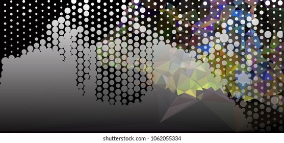 Abstract background with dots. Horizontal banner, texture, flyer, layout, postcard. Vector clip art