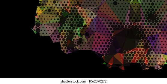 Abstract background with dots. Horizontal banner, texture, flyer, layout, postcard. Vector clip art