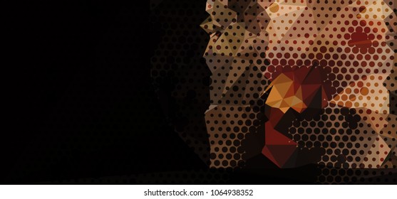 Abstract background with dots. Horizontal banner, texture, flyer, layout, postcard. Vector clip art