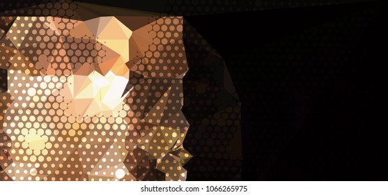 Abstract background with dots. Horizontal banner, texture, flyer, layout, postcard. Vector clip art