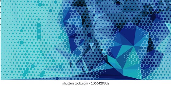 Abstract background with dots. Horizontal banner, texture, flyer, layout, postcard. Vector clip art