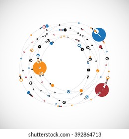 Abstract Background with Dots and Lines Circle. 
