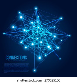 Abstract background with dots and lines. Connection Concept. Digital data visualization. Social network graphic concept. Geometric technology vector background.